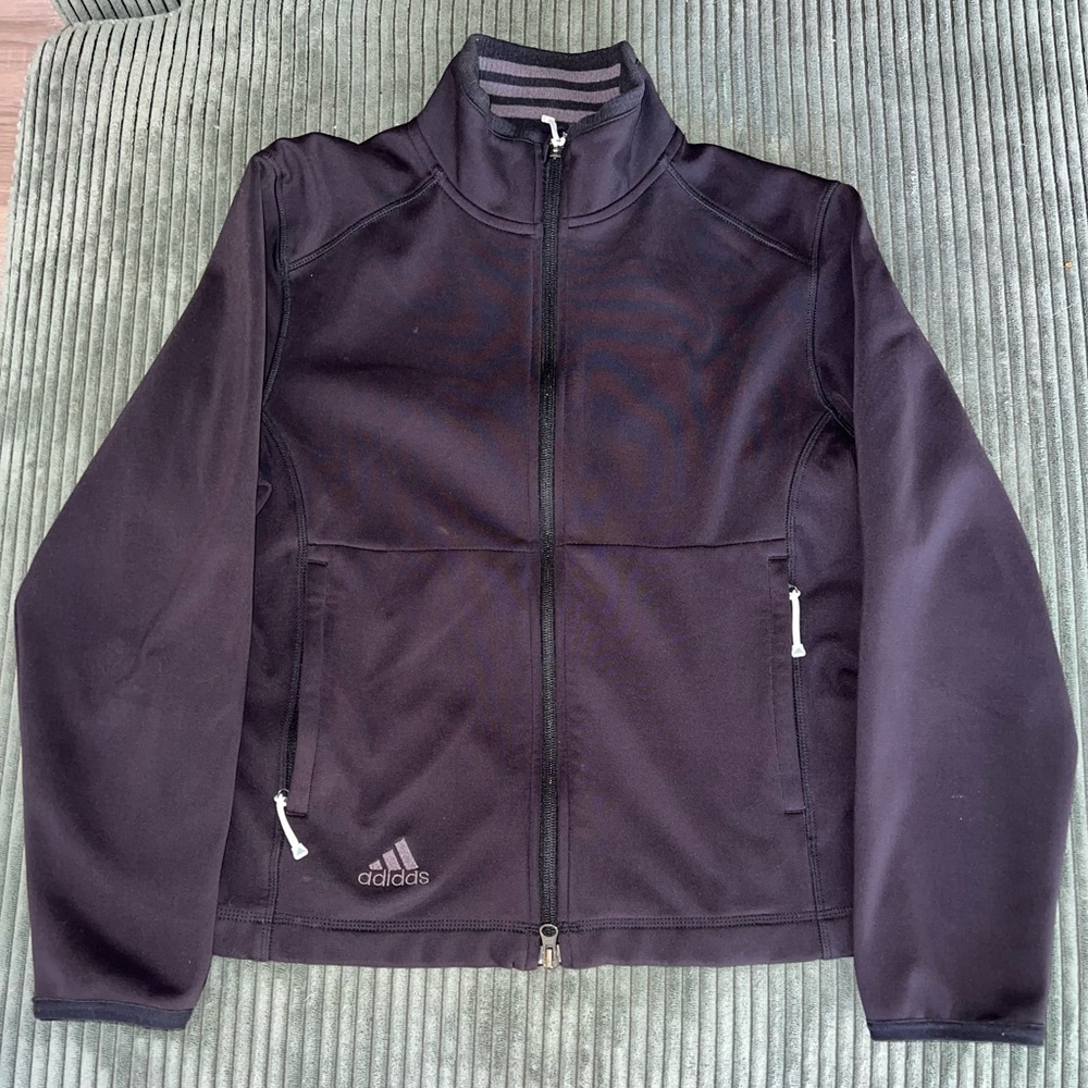✨Adidas Black Performance Jacket with Stand-Up Collar